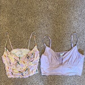 Purple and Paisley Crop Tops